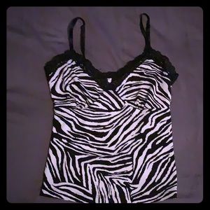 White House Black Market Zebra Cami XS